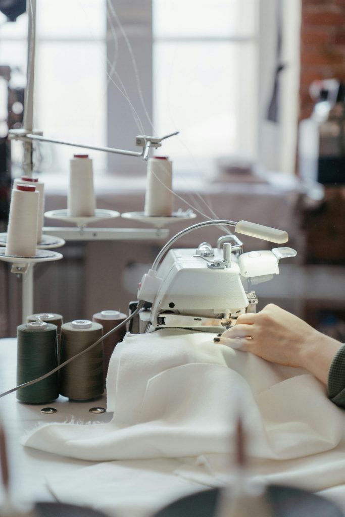 up-close photo of a sewing machine in action